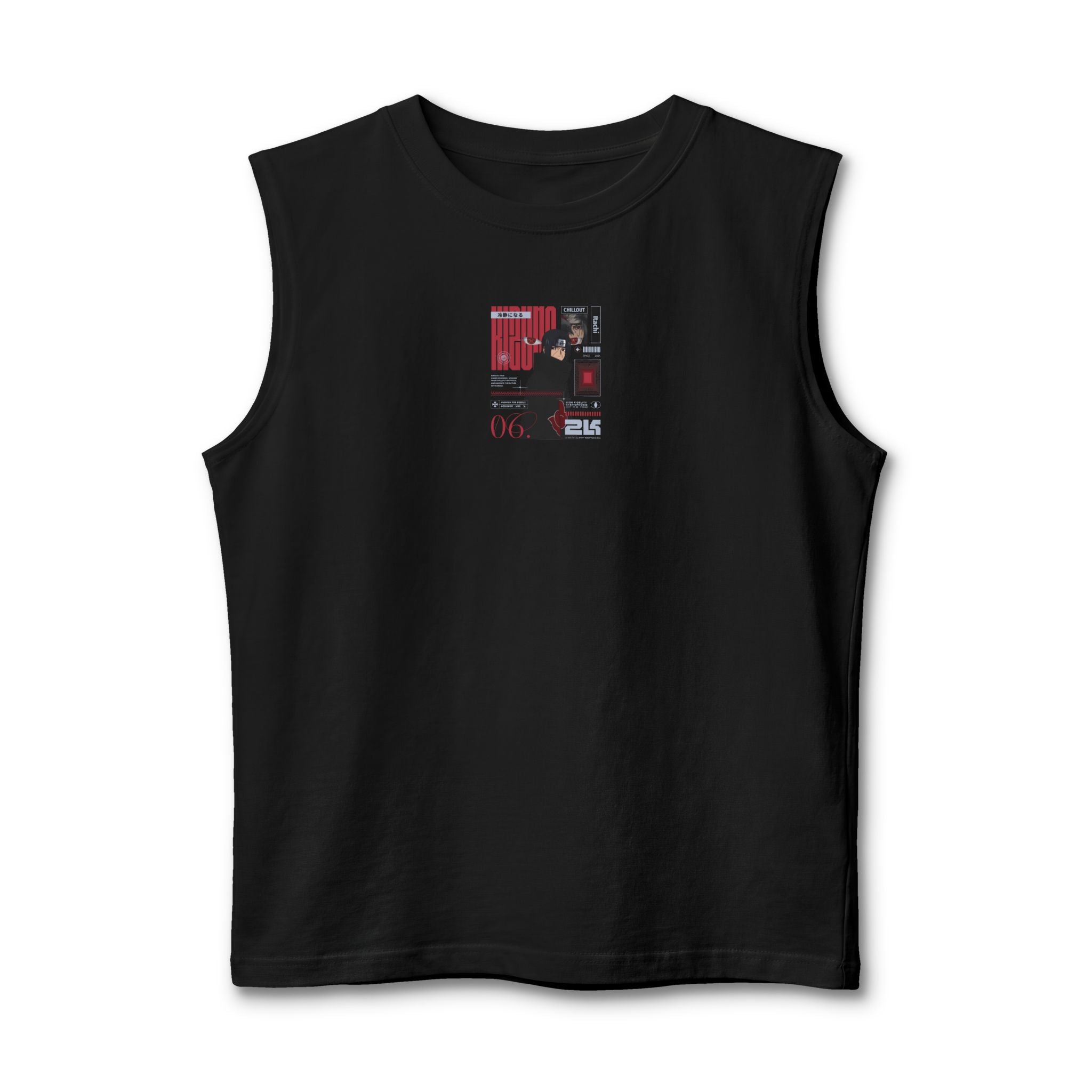 KIZUNA Red Tech Back print Graphic Muscle Tank