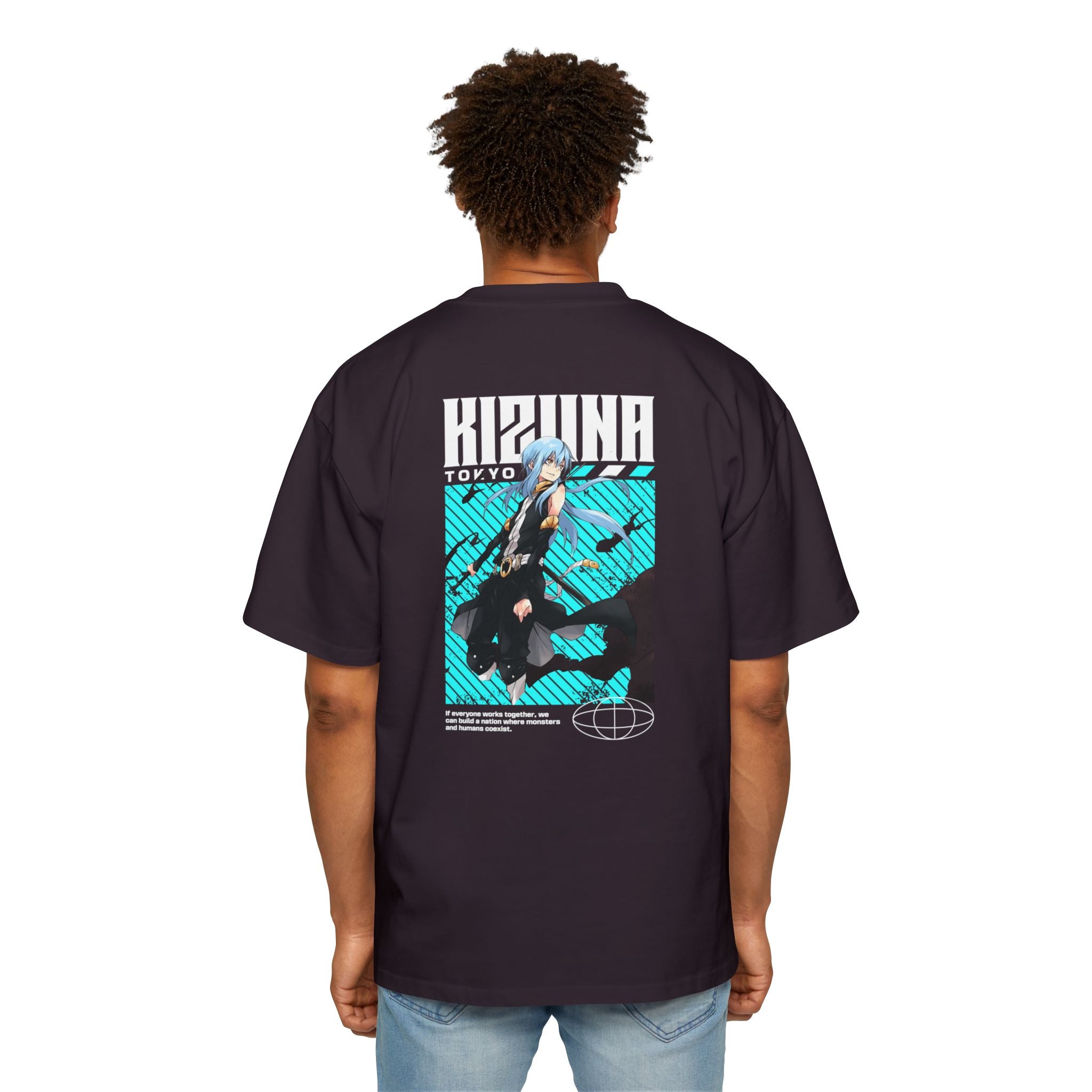 KIZUNA Retro Cyberpunk Anime Oversized Tee
