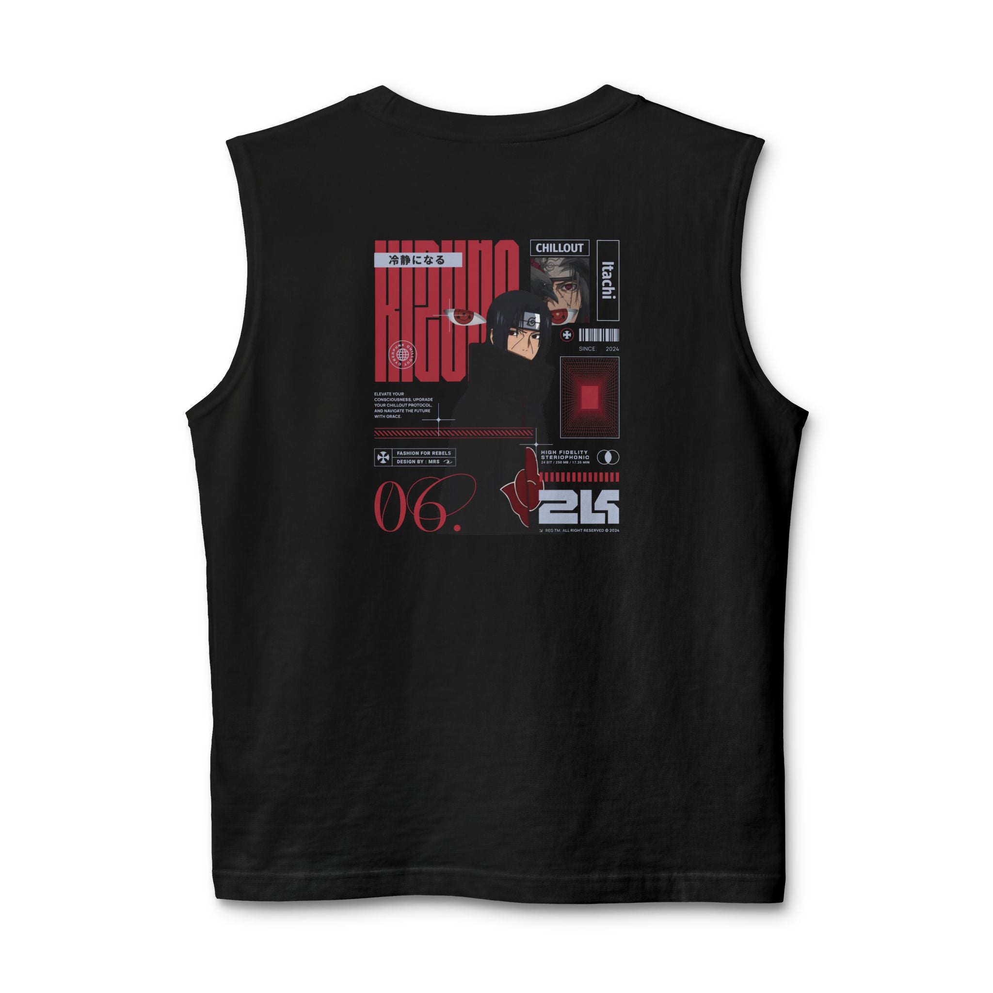 KIZUNA Red Tech Back print Graphic Muscle Tank