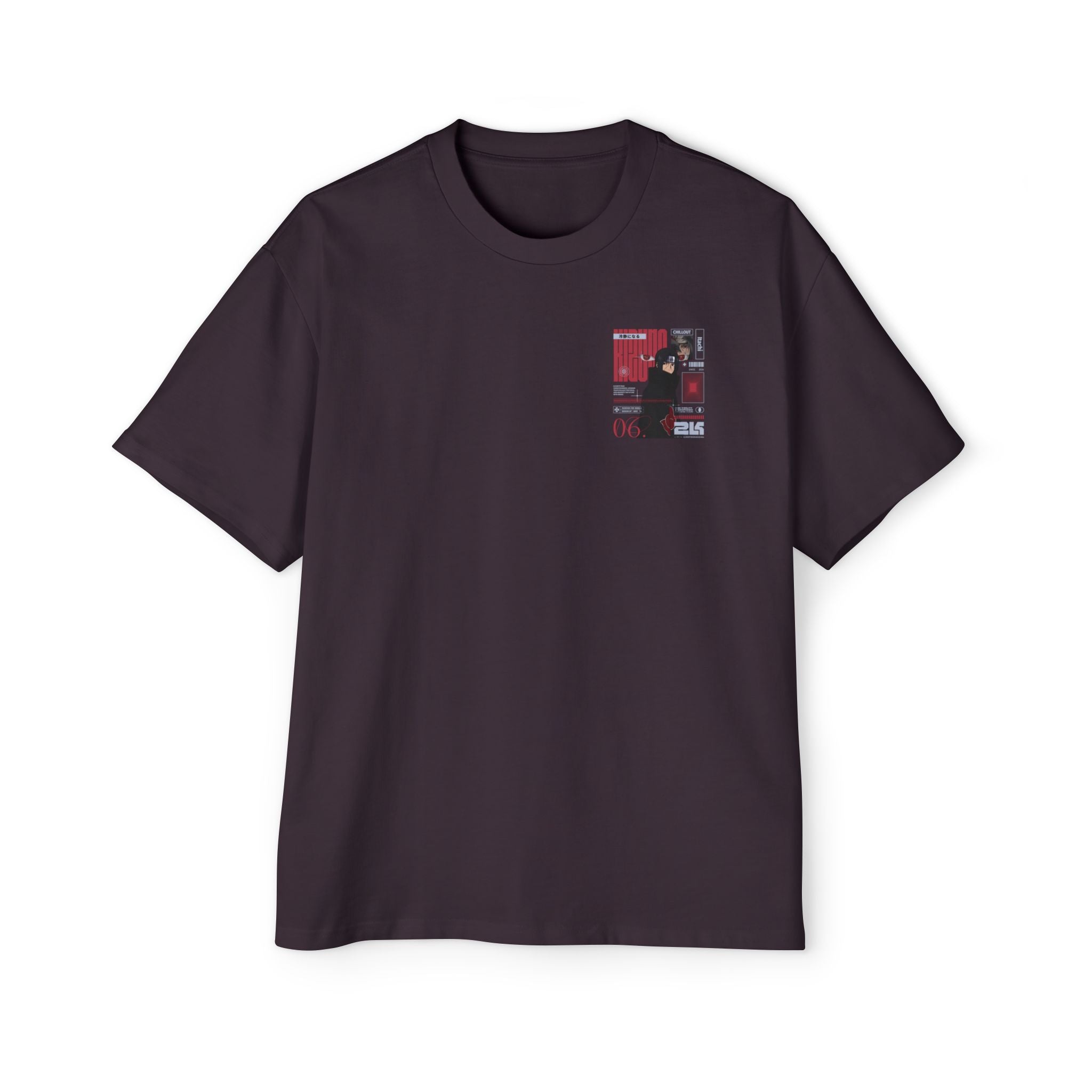 KIZUNA Red Tech Back print Oversized Tee