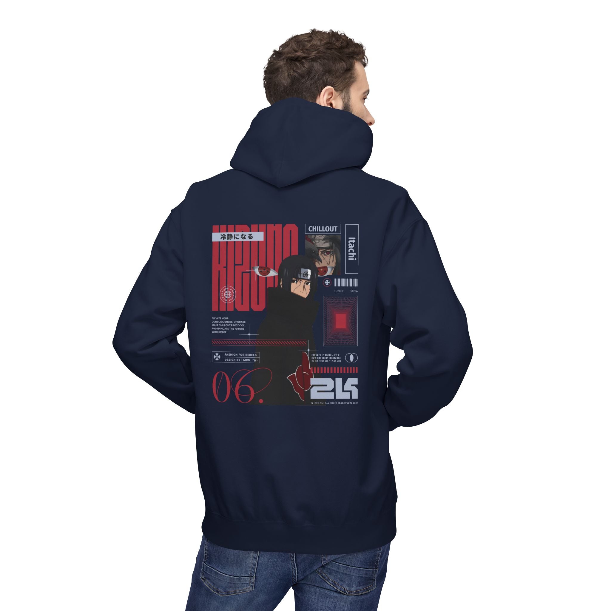 KIZUNA Red Tech Back print Graphic Hoodie