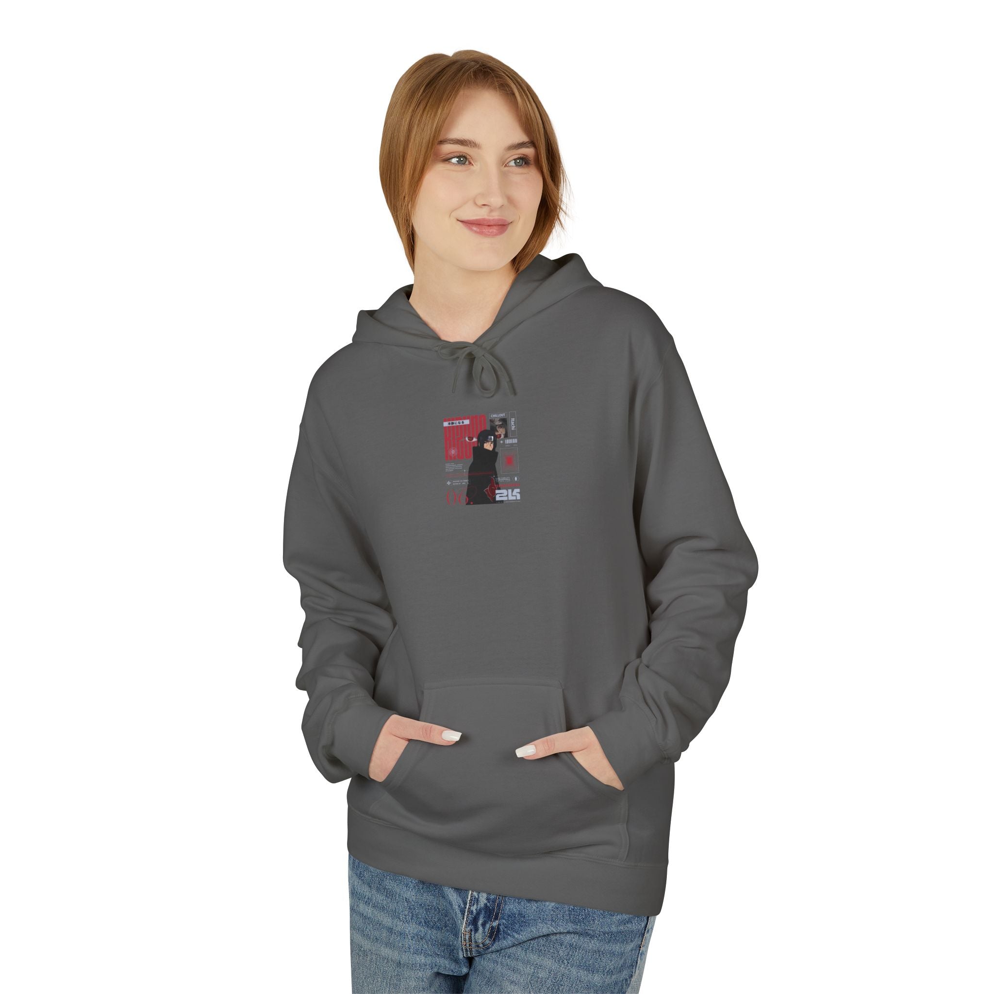 KIZUNA Red Tech Back print Graphic Hoodie
