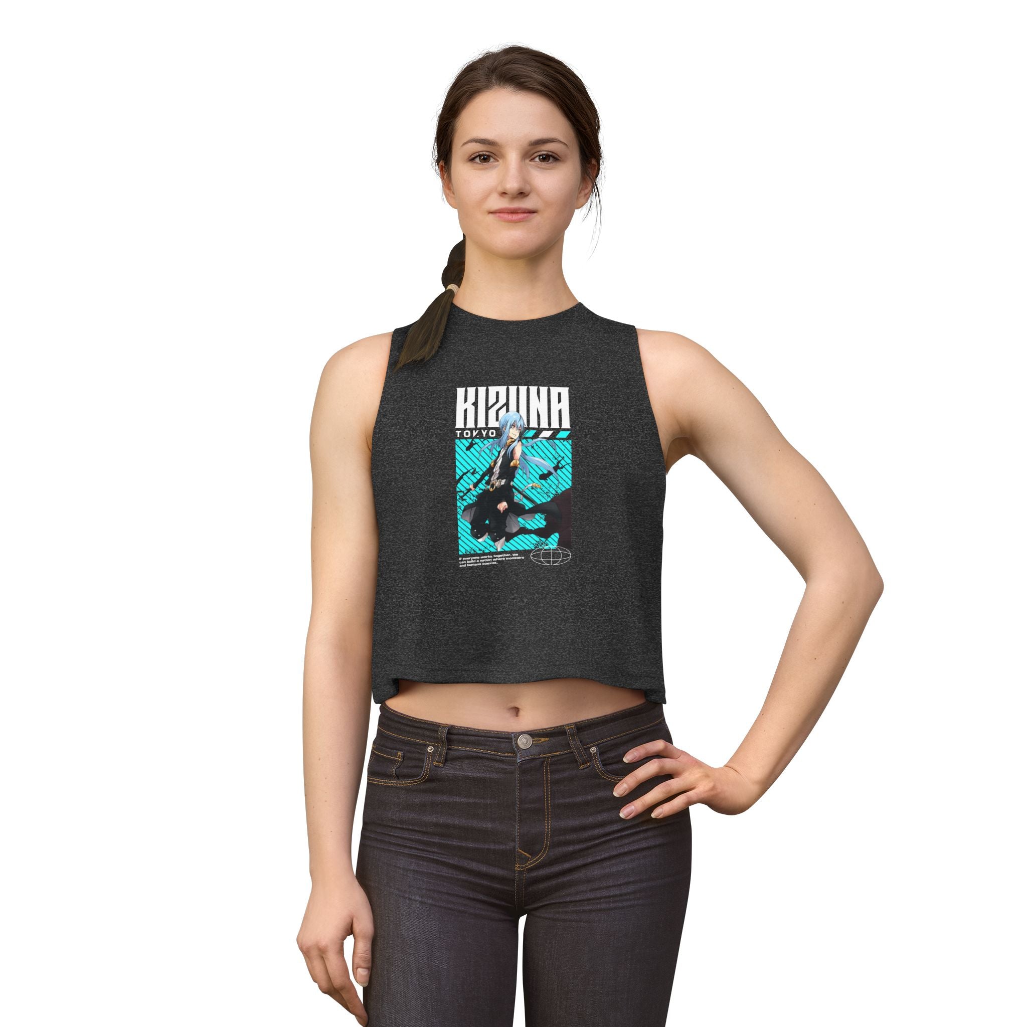 KIZUNA Retro Cyberpunk Anime Crop Top