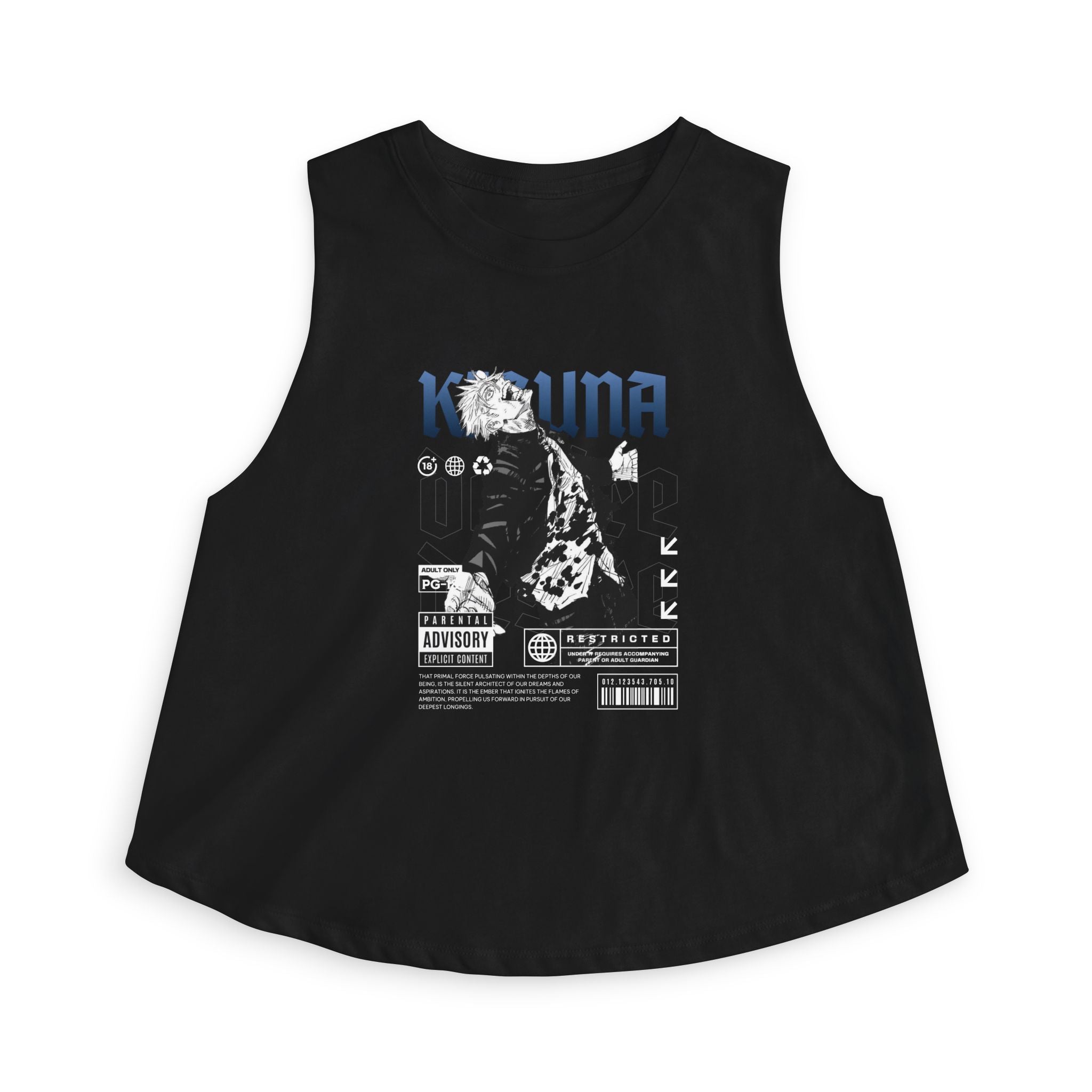 KIZUNA Anime Noir Graphic Crop Top