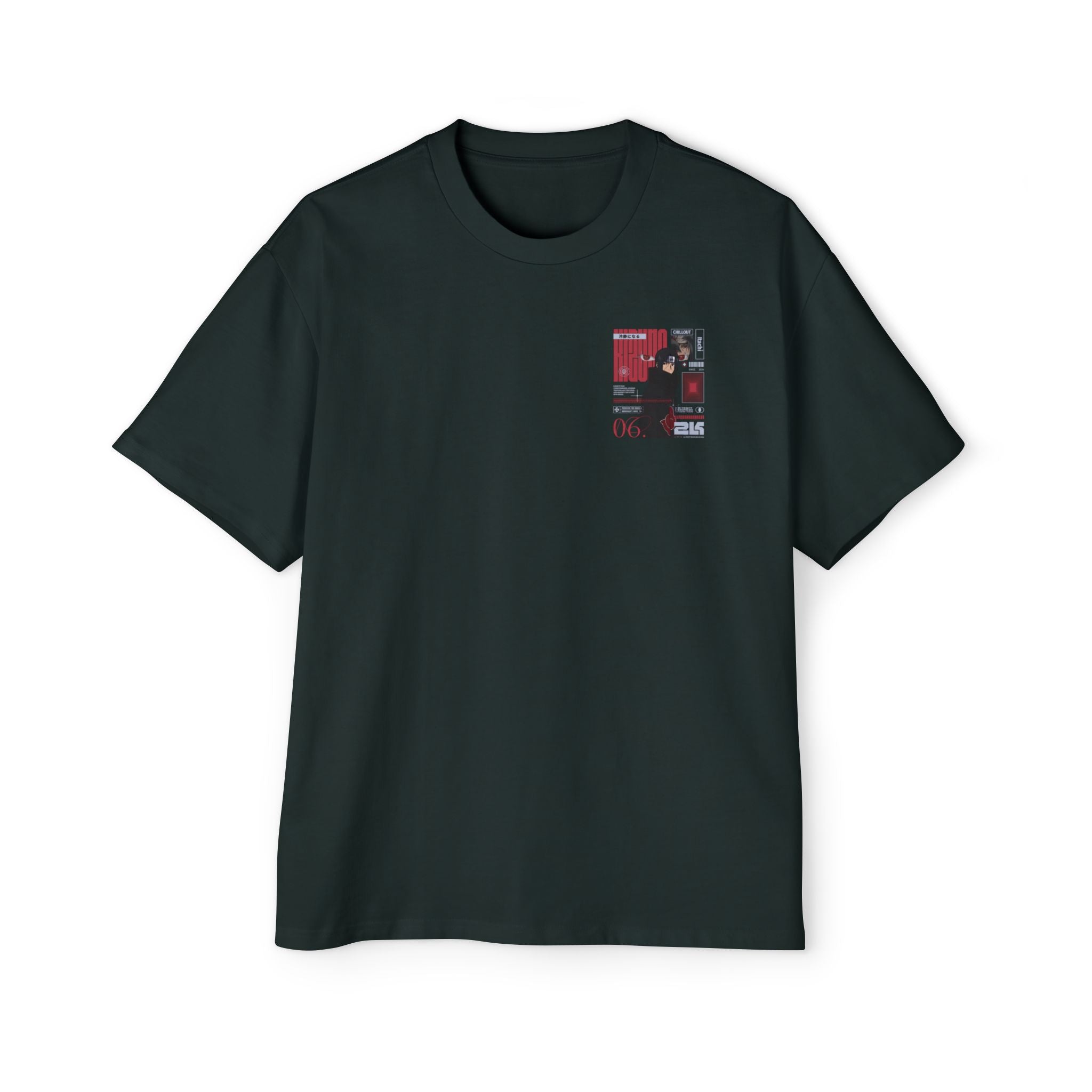KIZUNA Red Tech Back print Oversized Tee