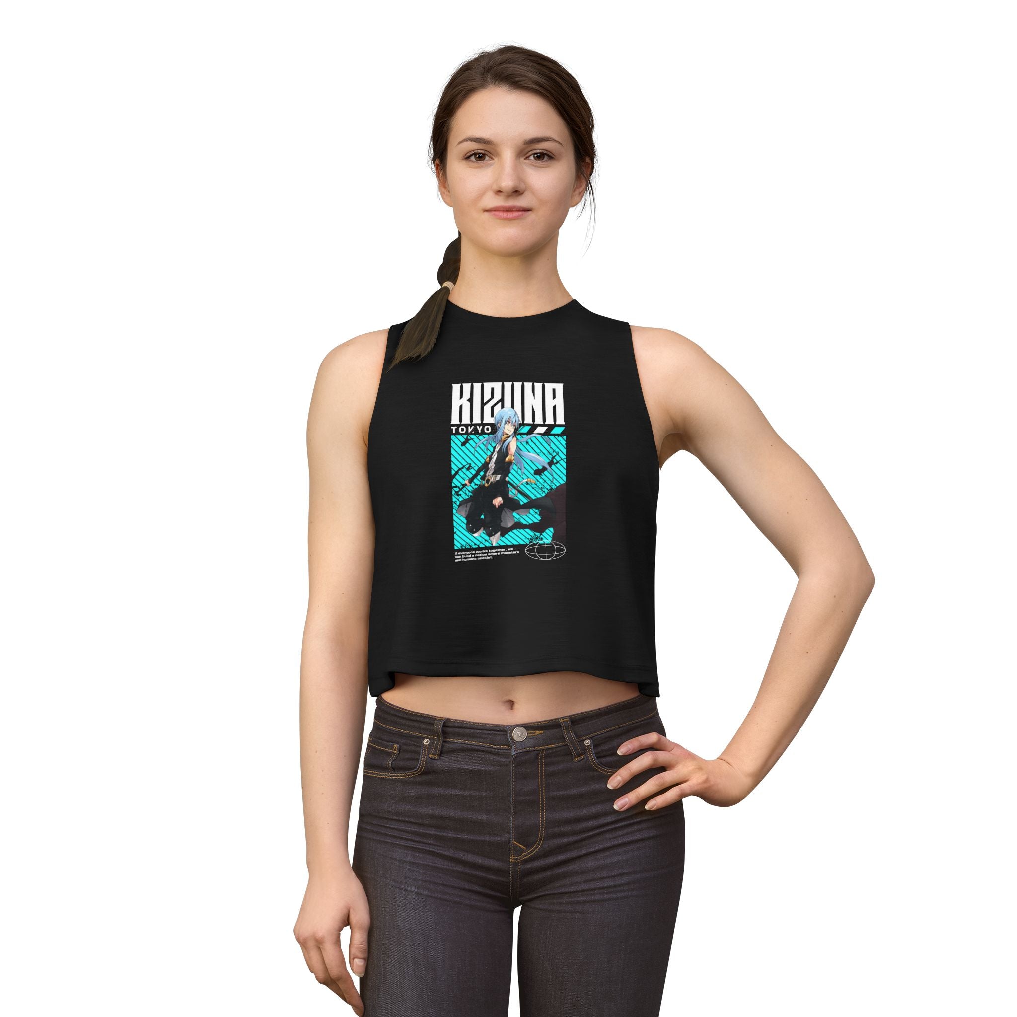 KIZUNA Retro Cyberpunk Anime Crop Top