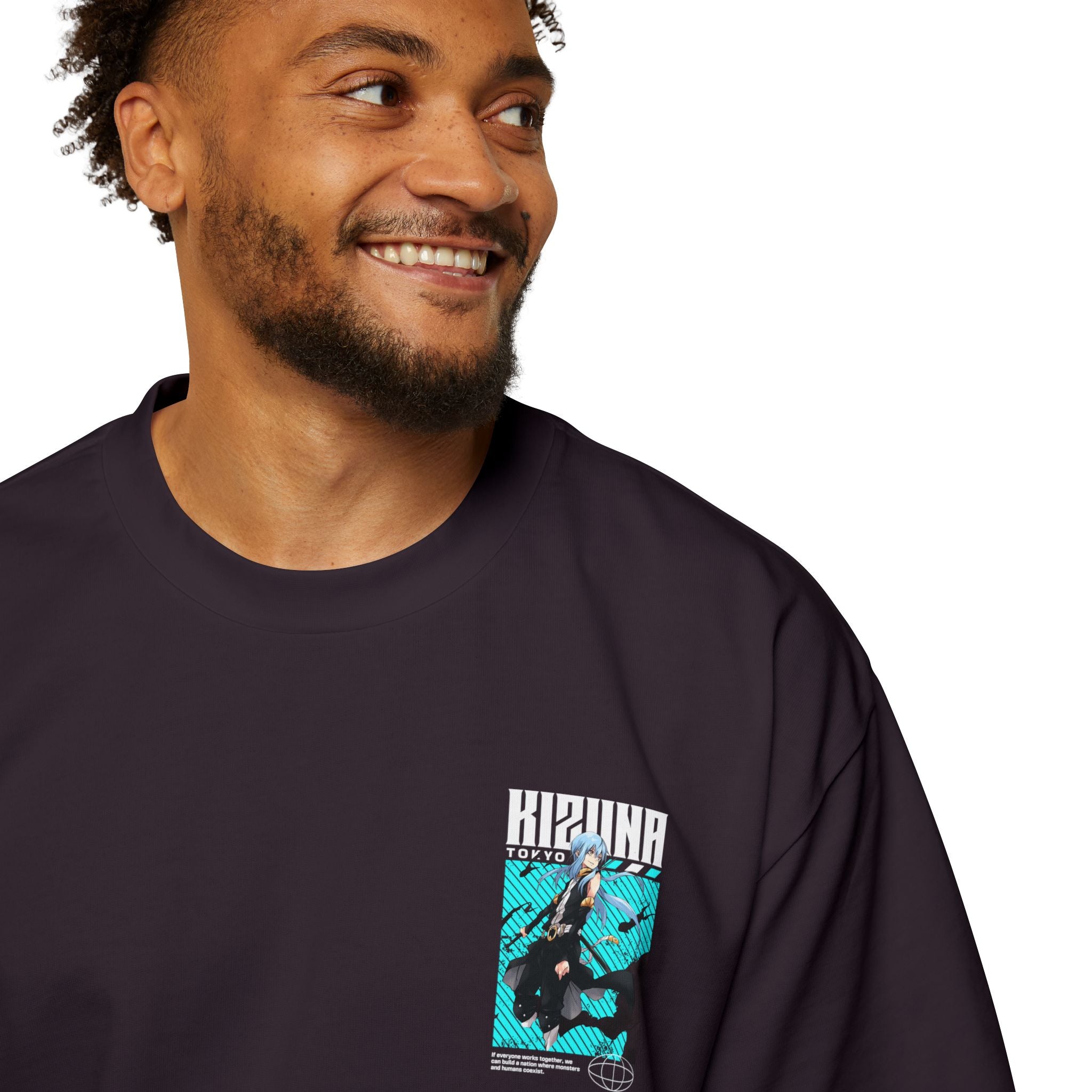 KIZUNA Retro Cyberpunk Anime Oversized Tee