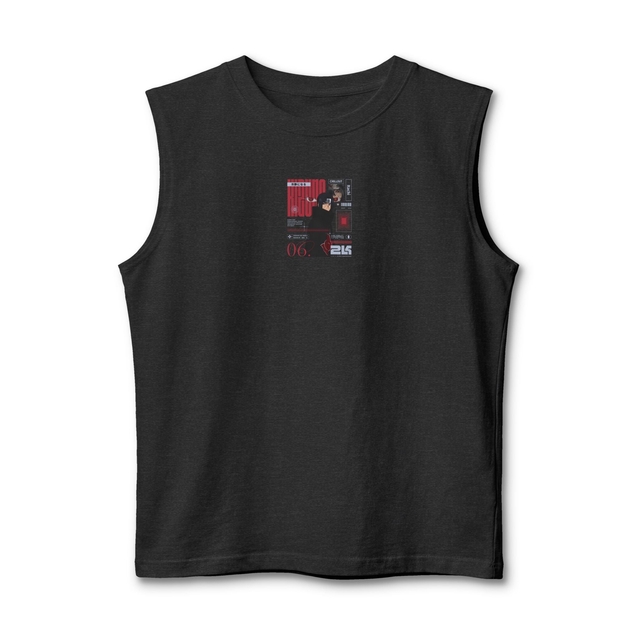 KIZUNA Red Tech Back print Graphic Muscle Tank