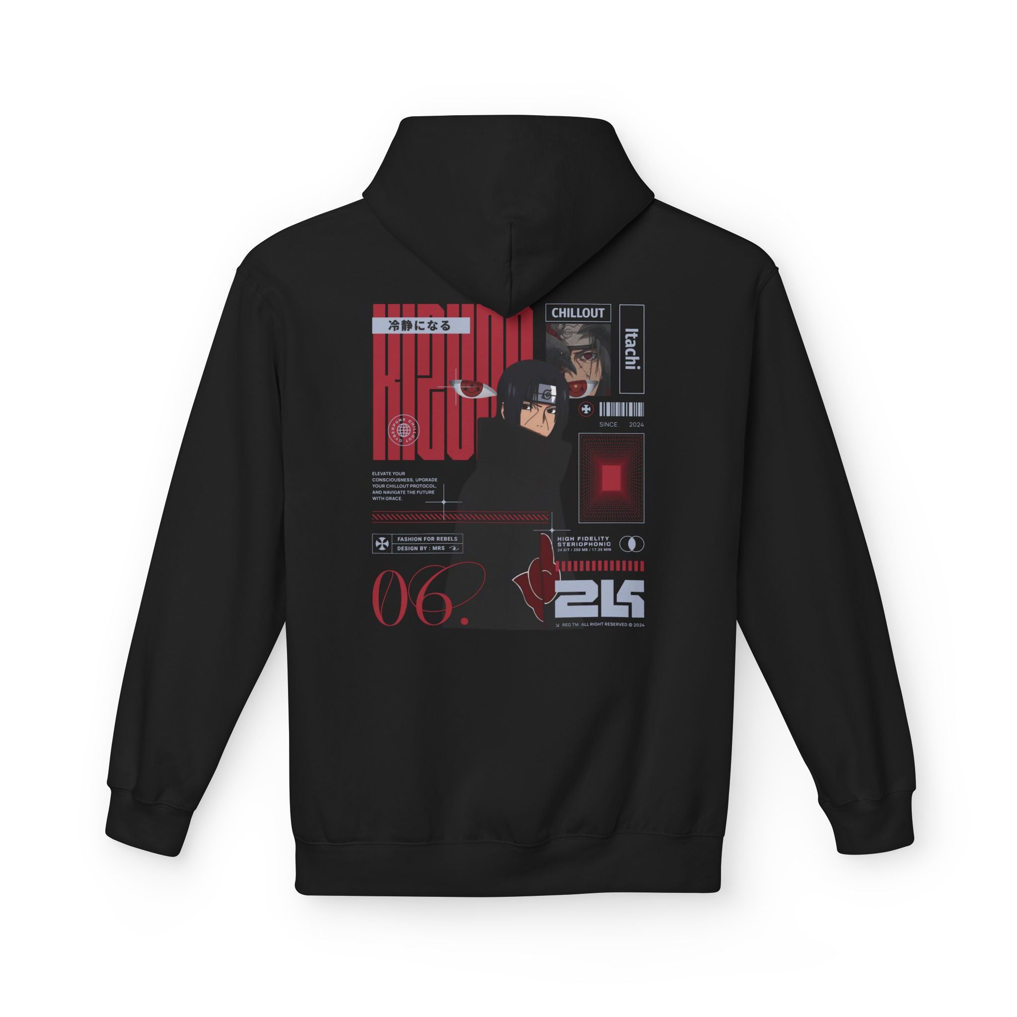 KIZUNA Red Tech Back print Graphic Hoodie