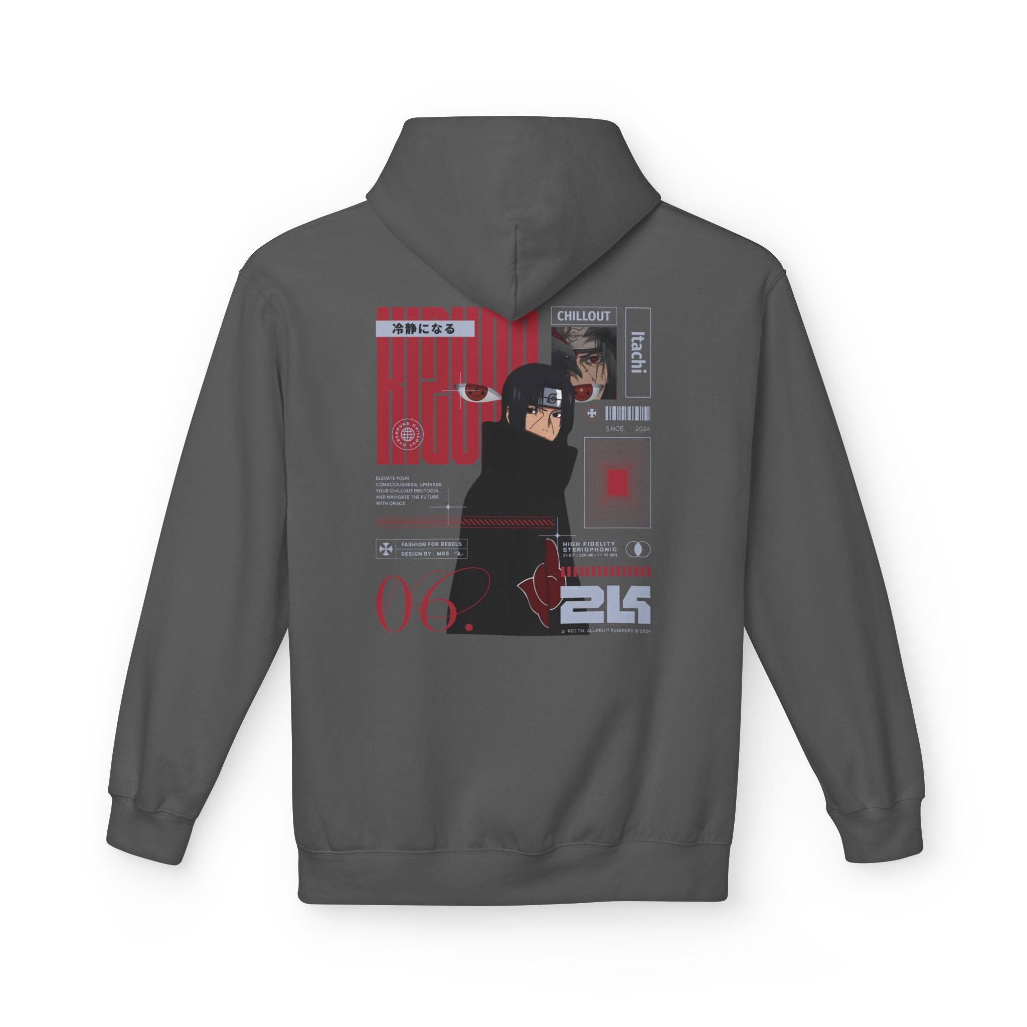 KIZUNA Red Tech Back print Graphic Hoodie