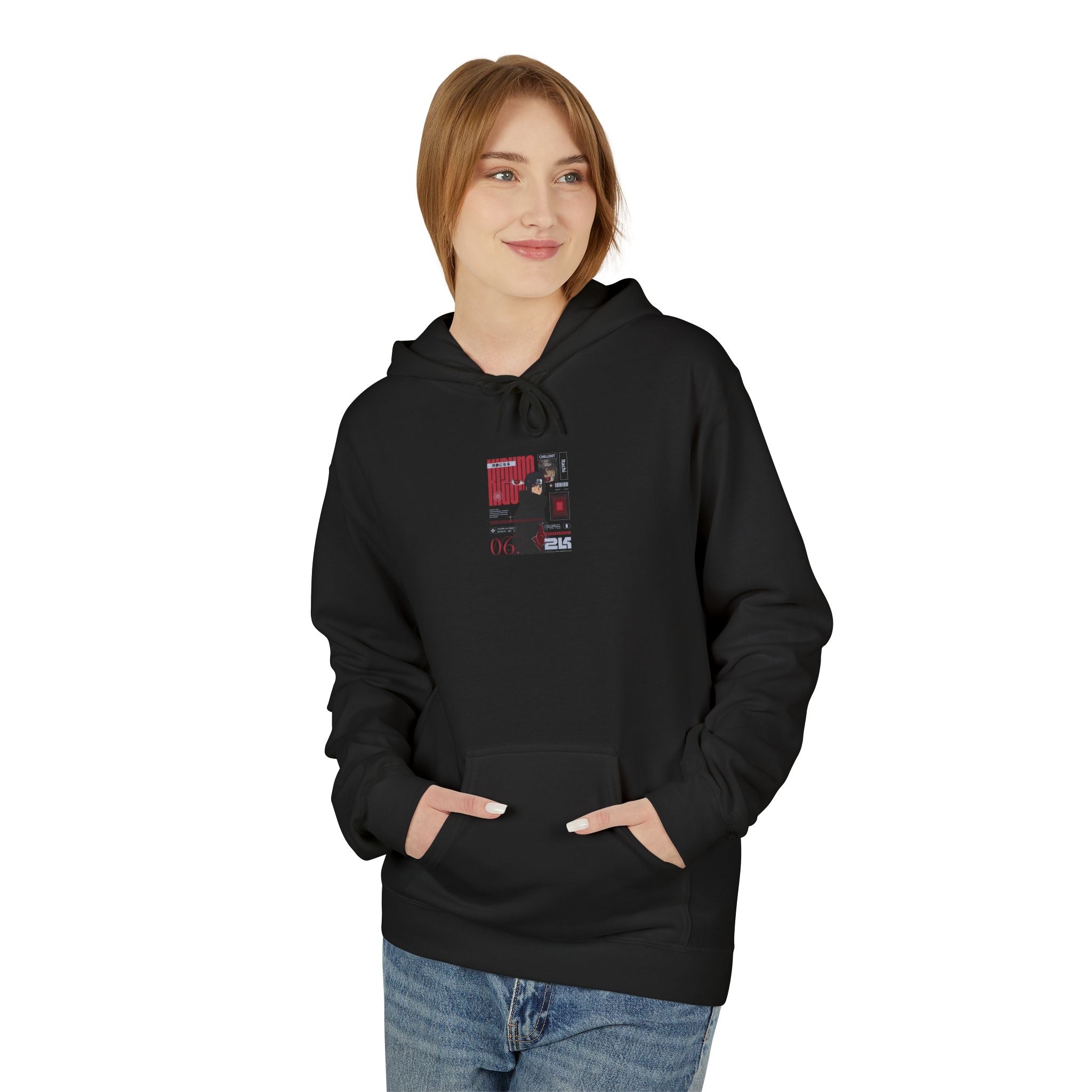 KIZUNA Red Tech Back print Graphic Hoodie